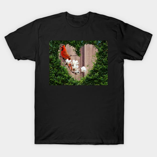 Cardinal Love T-Shirt by ValinaMoonCreations